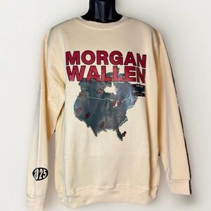 Morgan Wallen I’m The Problem 2025 Tour Cream Crewneck 2-Sided Sweatshirt Sz XXL
